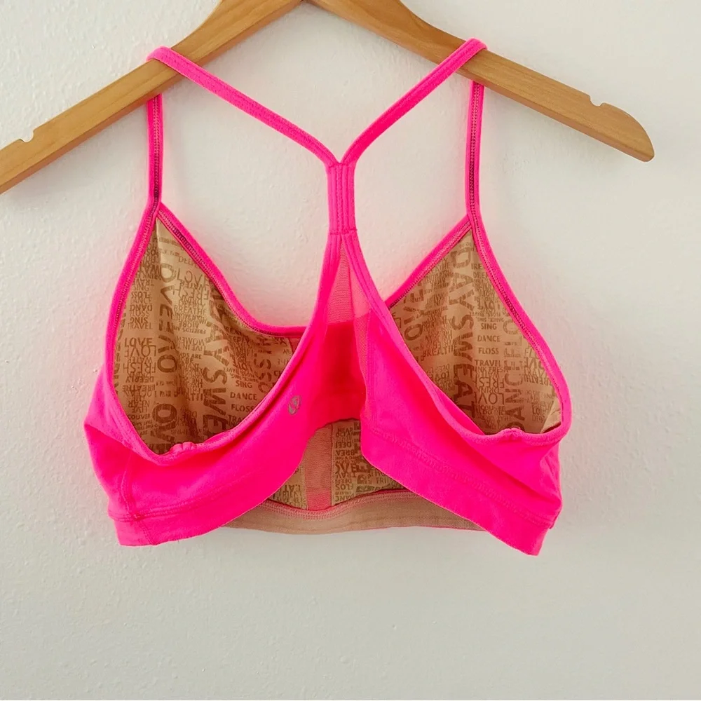 lululemon athletica Women’s Strappy Sports Bra - Hot Pink & Black - Picture 3 of 7